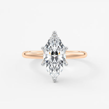 Celestia deluxe – two-tone marquise engagement ring