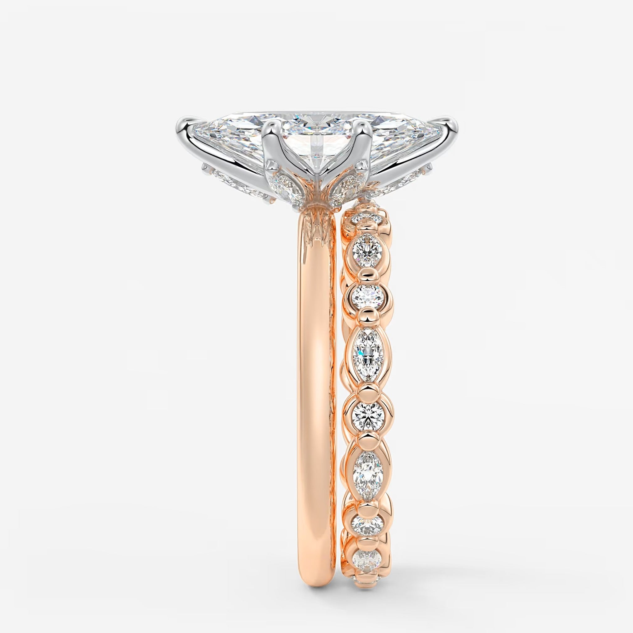 Celestia deluxe – two-tone marquise engagement ring