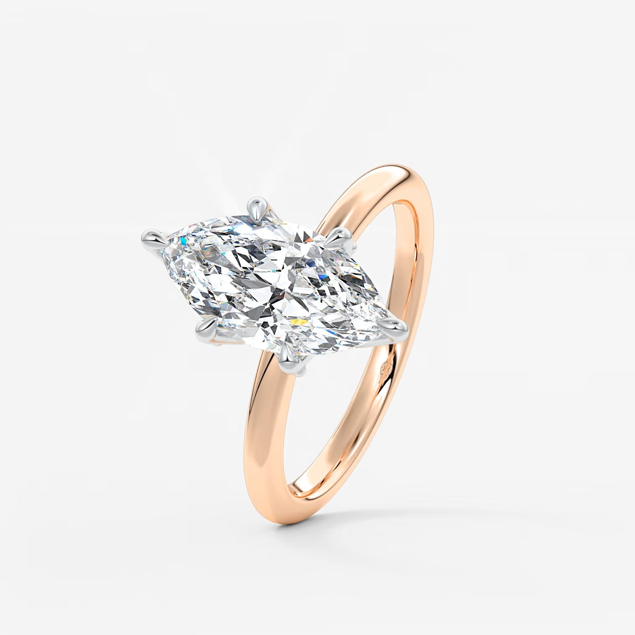 Celestia deluxe – two-tone marquise engagement ring