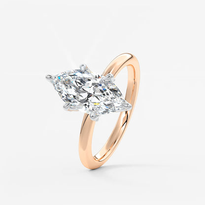 Celestia deluxe – two-tone marquise engagement ring