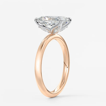 Celestia deluxe – two-tone radiant engagement ring