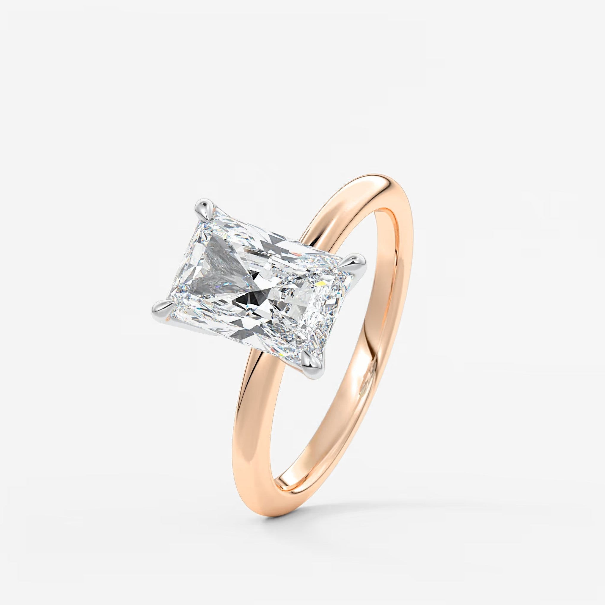 Celestia deluxe – two-tone radiant engagement ring