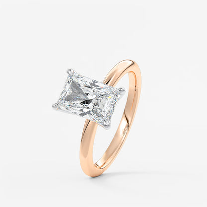 Celestia deluxe – two-tone radiant engagement ring