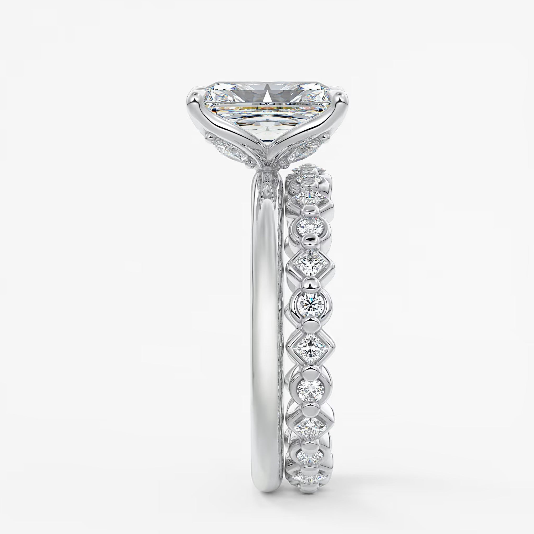 Celestia deluxe – two-tone radiant engagement ring