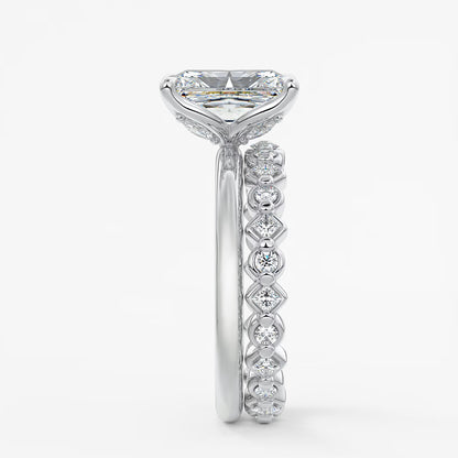 Celestia deluxe – two-tone radiant engagement ring