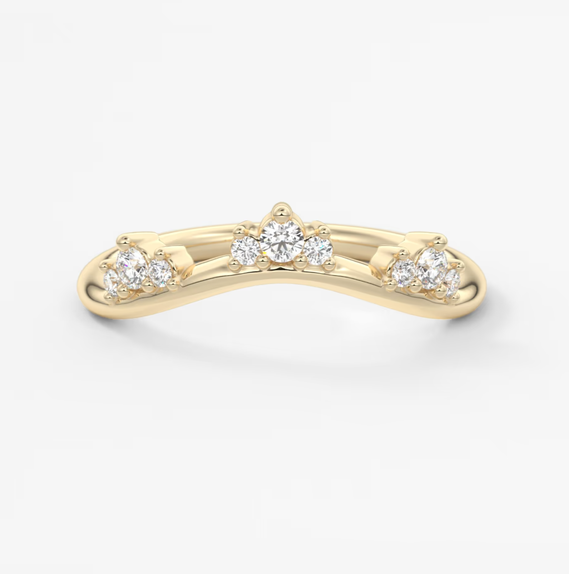 Custom made celina curved diamond wedding band - lab grown or natural