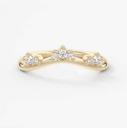 Custom made celina curved diamond wedding band - lab grown or natural