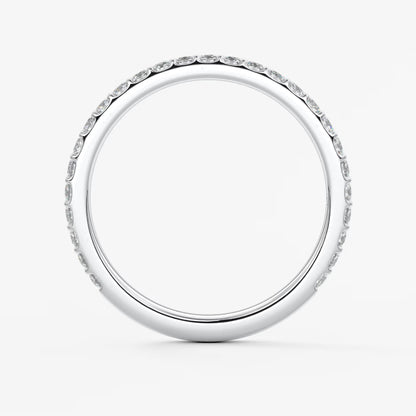 Elise classic three-quarter eternity wedding band