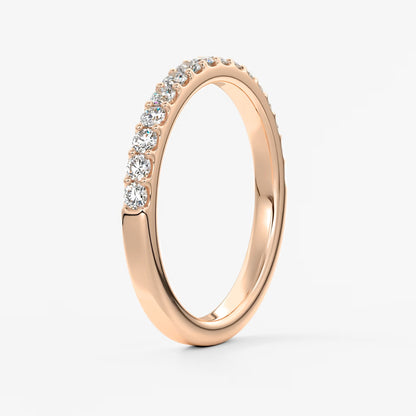 Elise classic half-eternity wedding band