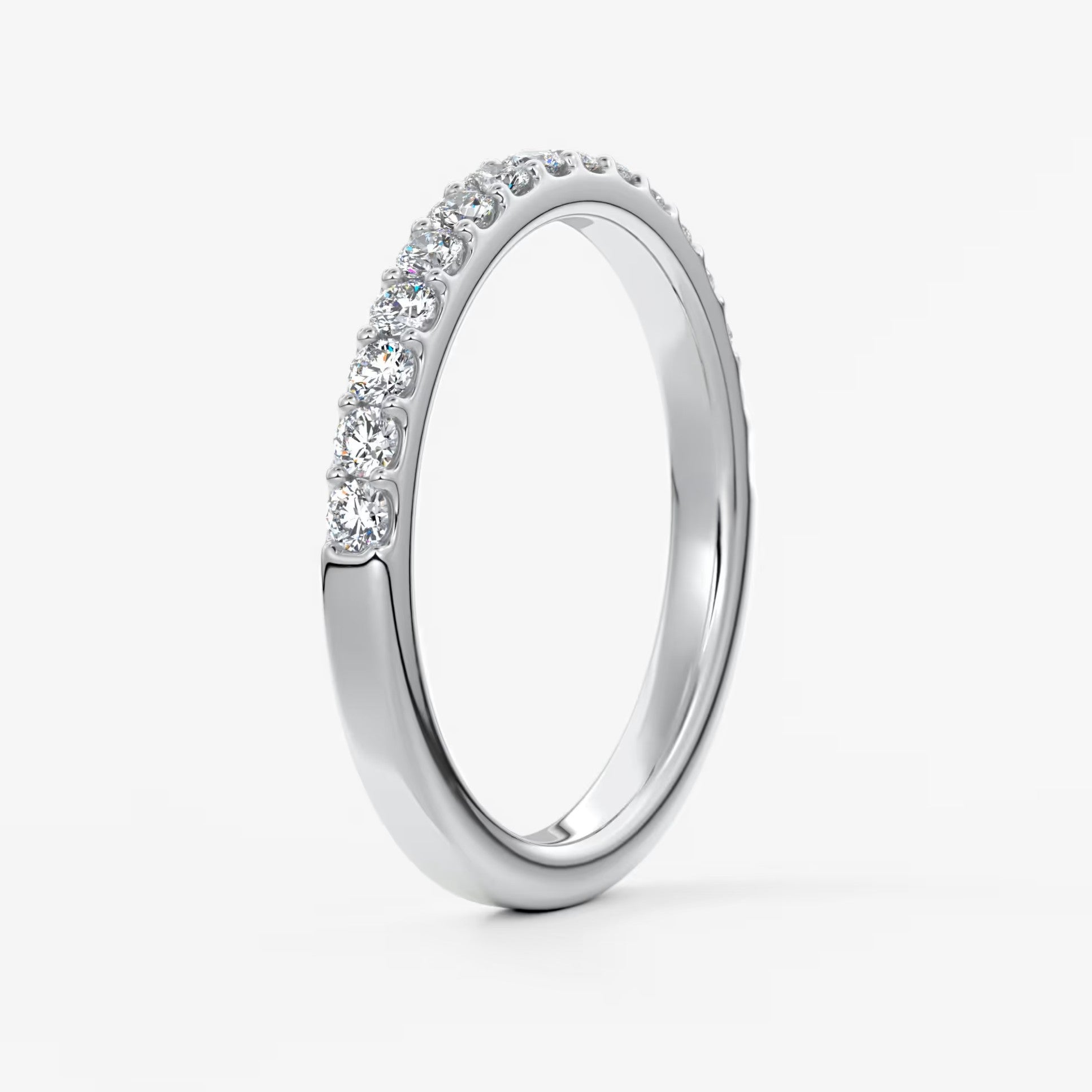 Elise classic half-eternity wedding band