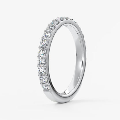 Elise classic three-quarter eternity wedding band