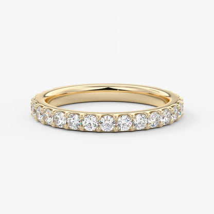 Elise classic three-quarter eternity wedding band