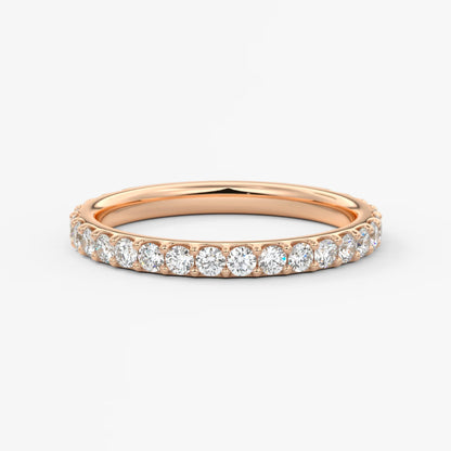 Elise classic three-quarter eternity wedding band