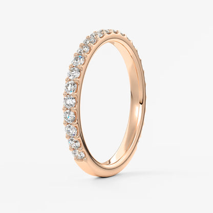Elise classic three-quarter eternity wedding band