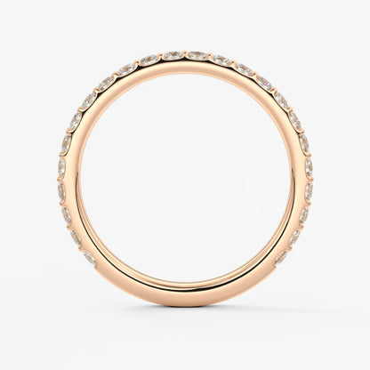Elise classic three-quarter eternity wedding band