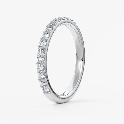 Elise classic three-quarter eternity wedding band