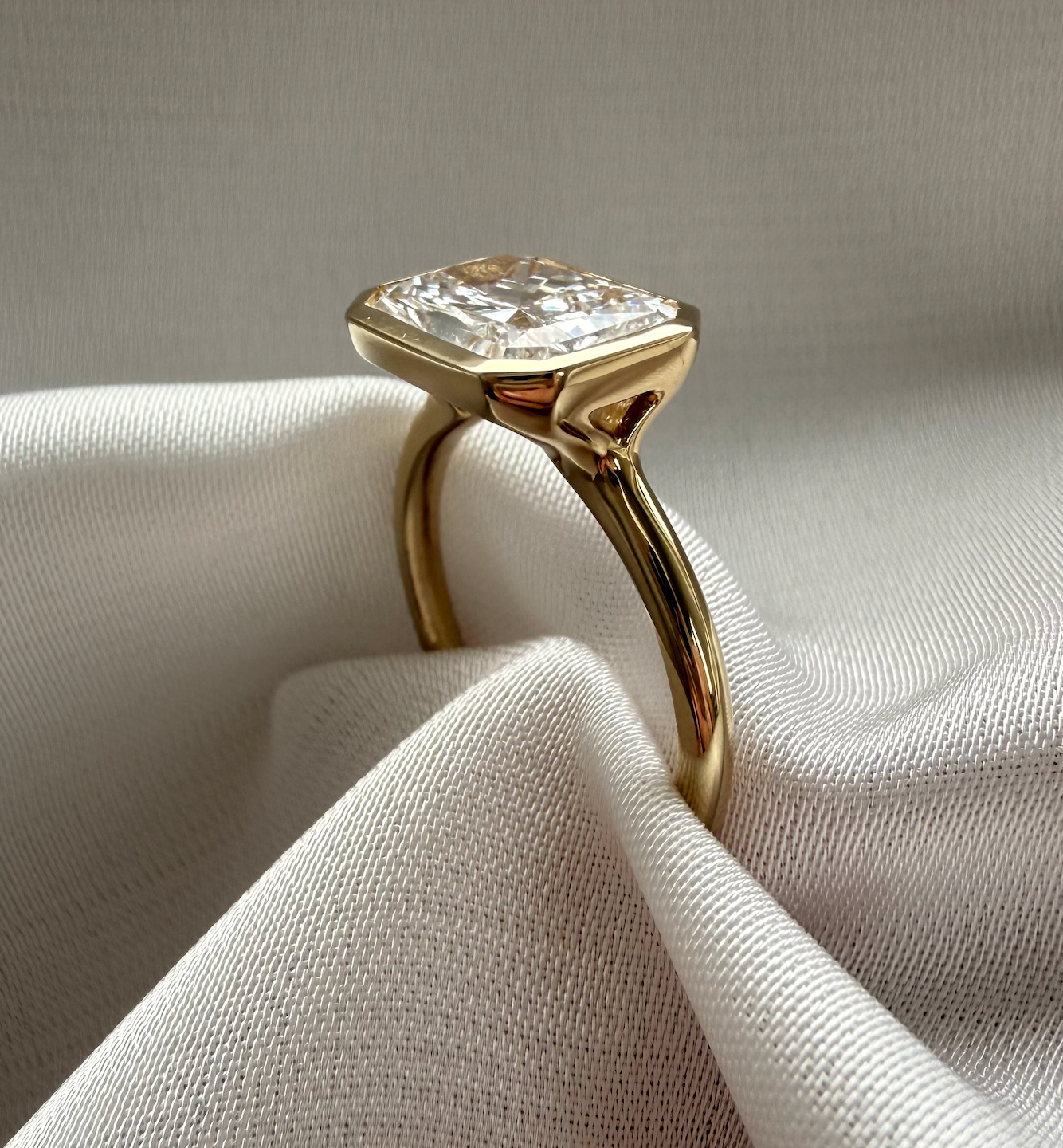 Veda East-West Radiant Engagement Ring
