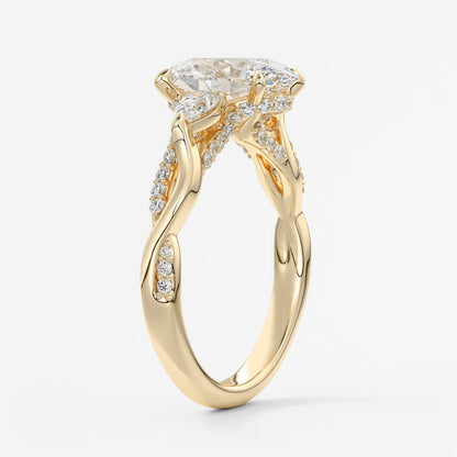 Florielle trilogy oval cathedral engagement ring