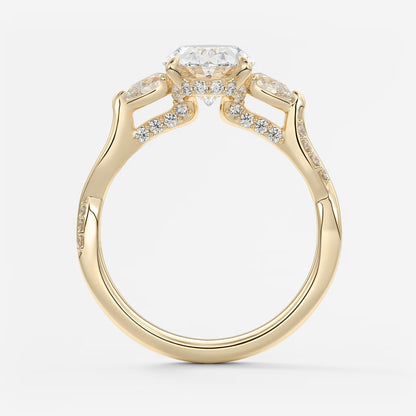 Florielle trilogy oval cathedral engagement ring