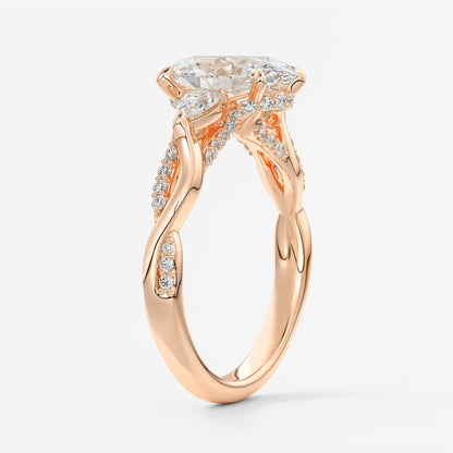 Florielle trilogy oval cathedral engagement ring
