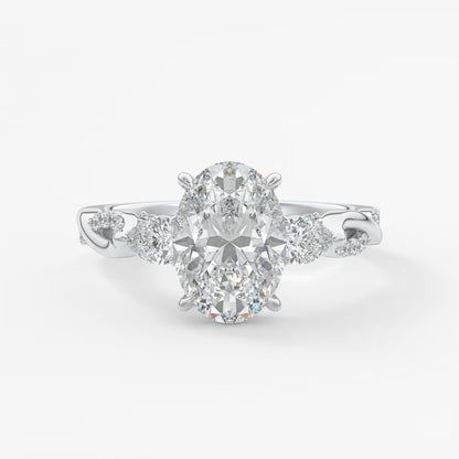 Florielle trilogy oval cathedral engagement ring