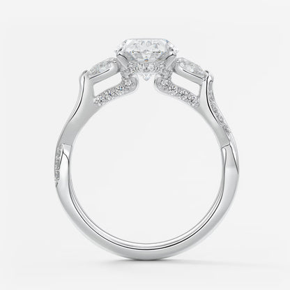 Florielle trilogy oval cathedral engagement ring