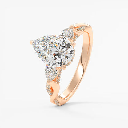 Florielle trilogy pear cathedral engagement ring