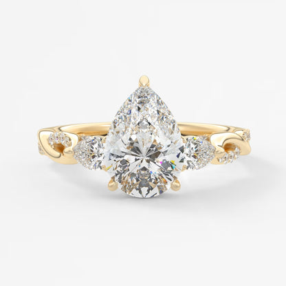Florielle trilogy pear cathedral engagement ring