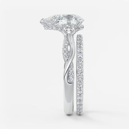 Florielle trilogy pear cathedral engagement ring