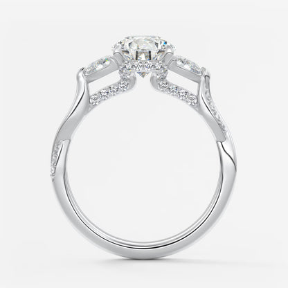 Florielle trilogy pear cathedral engagement ring
