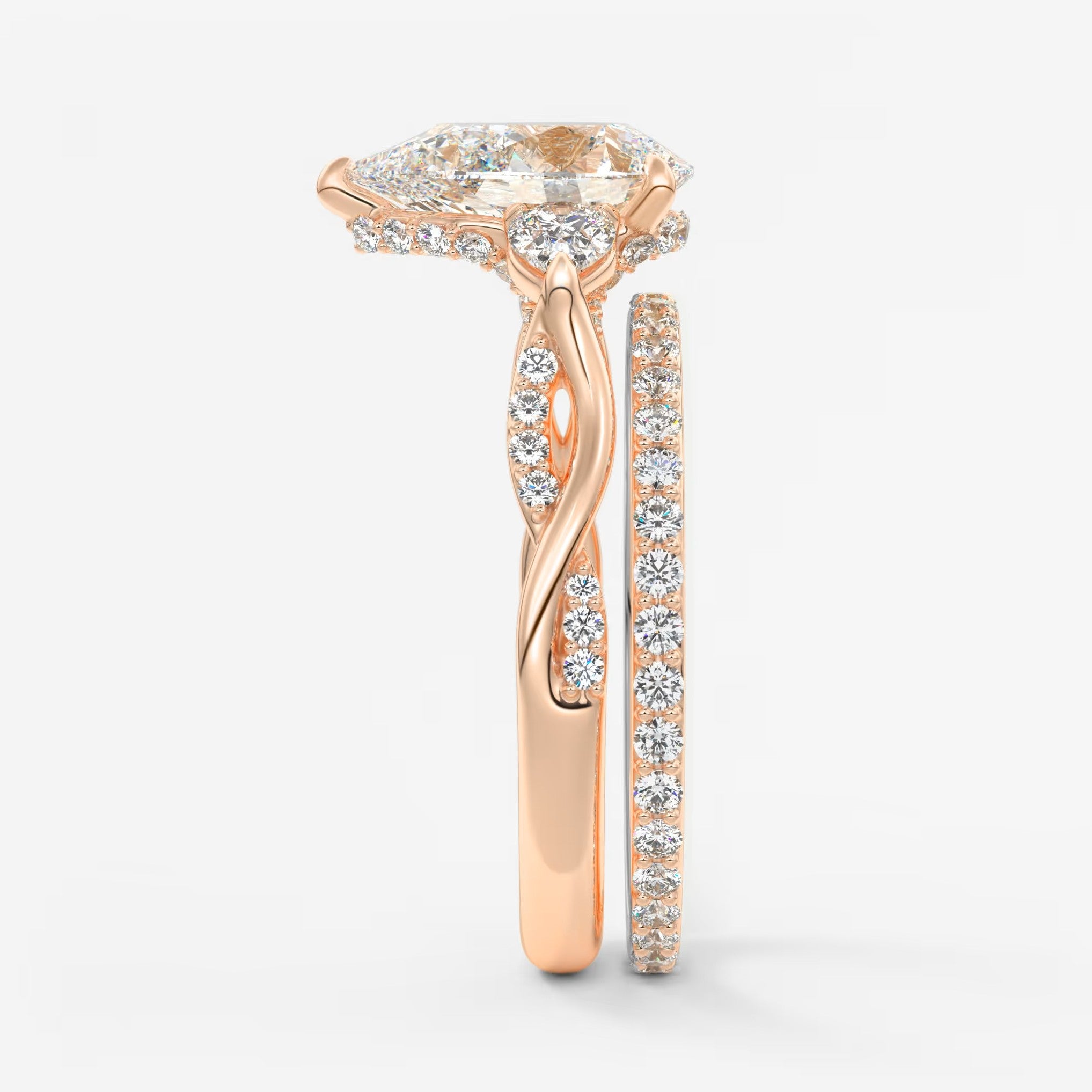 Florielle trilogy pear cathedral engagement ring