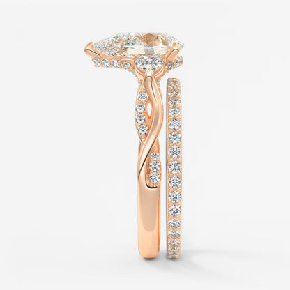 Florielle trilogy pear cathedral engagement ring