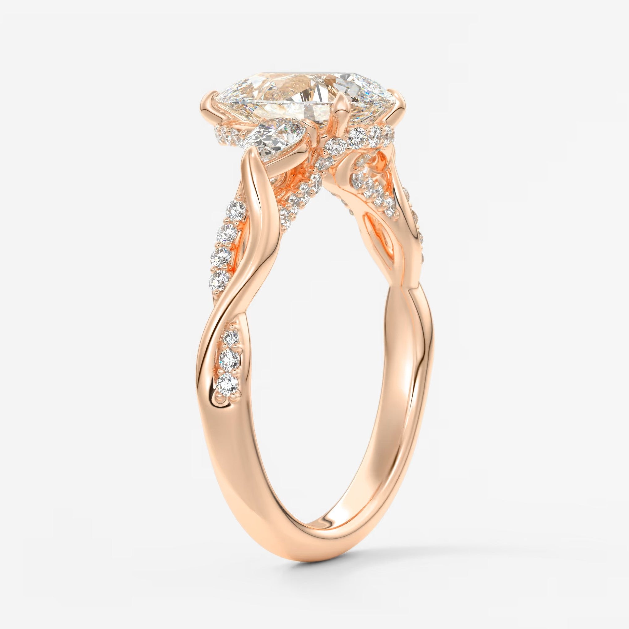 Florielle trilogy pear cathedral engagement ring