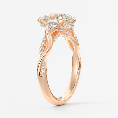 Florielle trilogy pear cathedral engagement ring