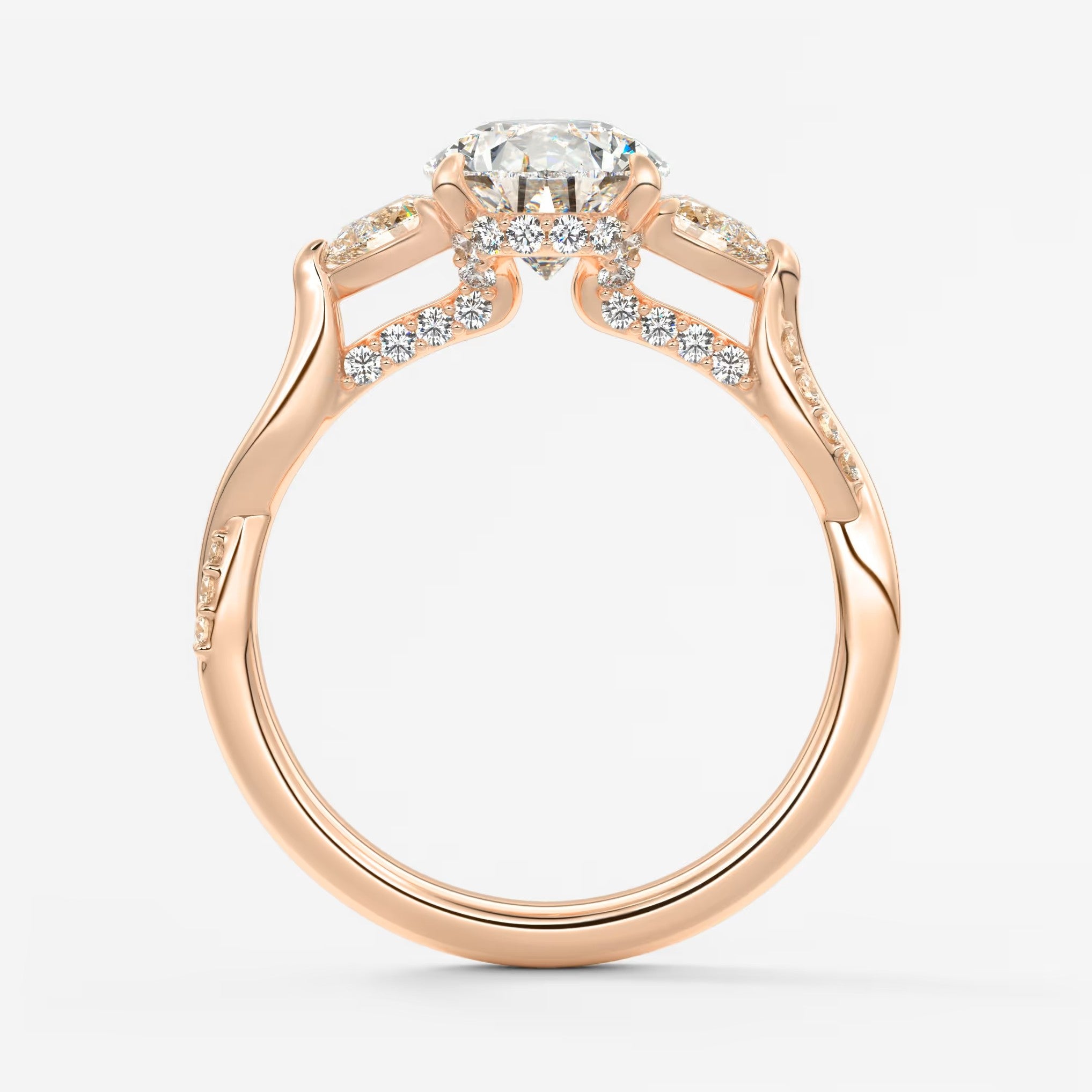 Florielle trilogy pear cathedral engagement ring