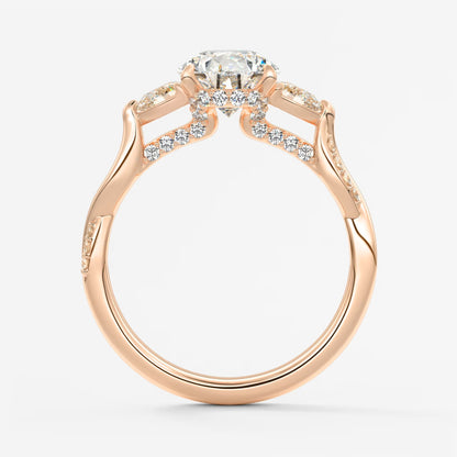 Florielle trilogy pear cathedral engagement ring