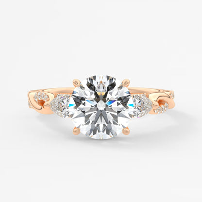 Florielle trilogy round cathedral engagement ring