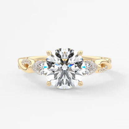 Florielle trilogy round cathedral engagement ring
