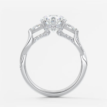 Florielle trilogy round cathedral engagement ring