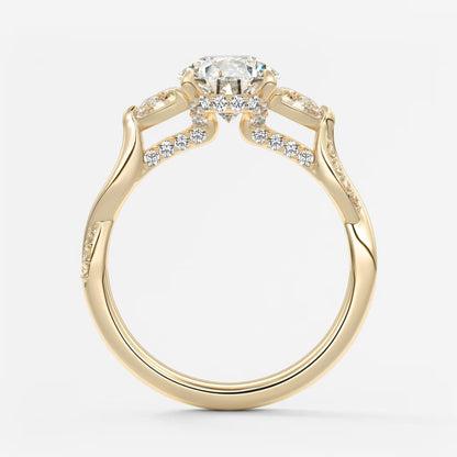 Florielle trilogy pear cathedral engagement ring