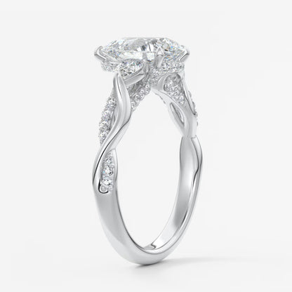 Florielle trilogy pear cathedral engagement ring