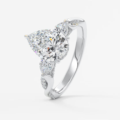 Florielle trilogy pear cathedral engagement ring