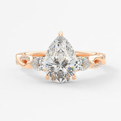 Florielle trilogy pear cathedral engagement ring