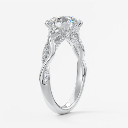 Florielle trilogy round cathedral engagement ring