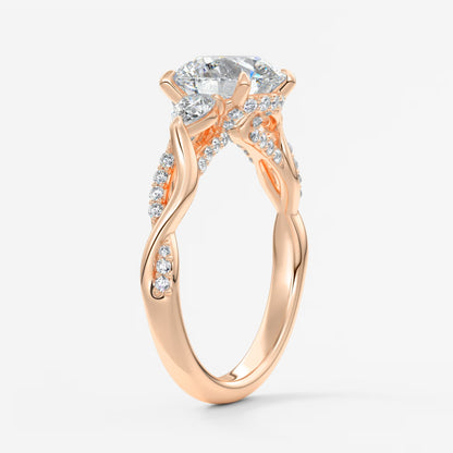 Florielle trilogy round cathedral engagement ring