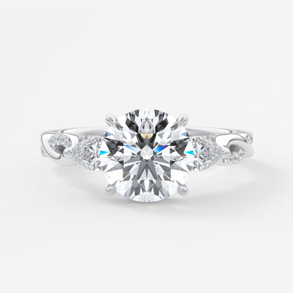 Florielle trilogy round cathedral engagement ring
