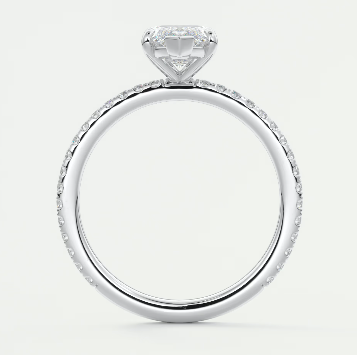 Custom made isolde marquise pavé solitaire engagement ring | diamond lab australia