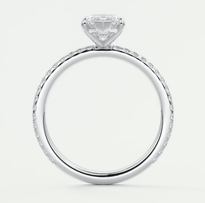 Custom made isolde marquise pavé solitaire engagement ring | diamond lab australia