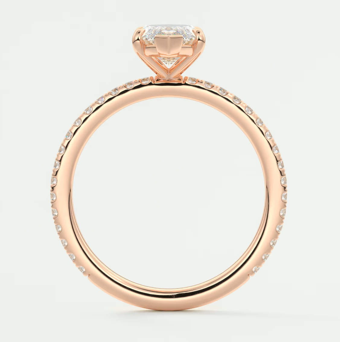 Custom made isolde marquise pavé solitaire engagement ring | diamond lab australia