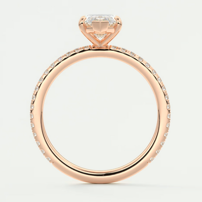 Custom made isolde marquise pavé solitaire engagement ring | diamond lab australia